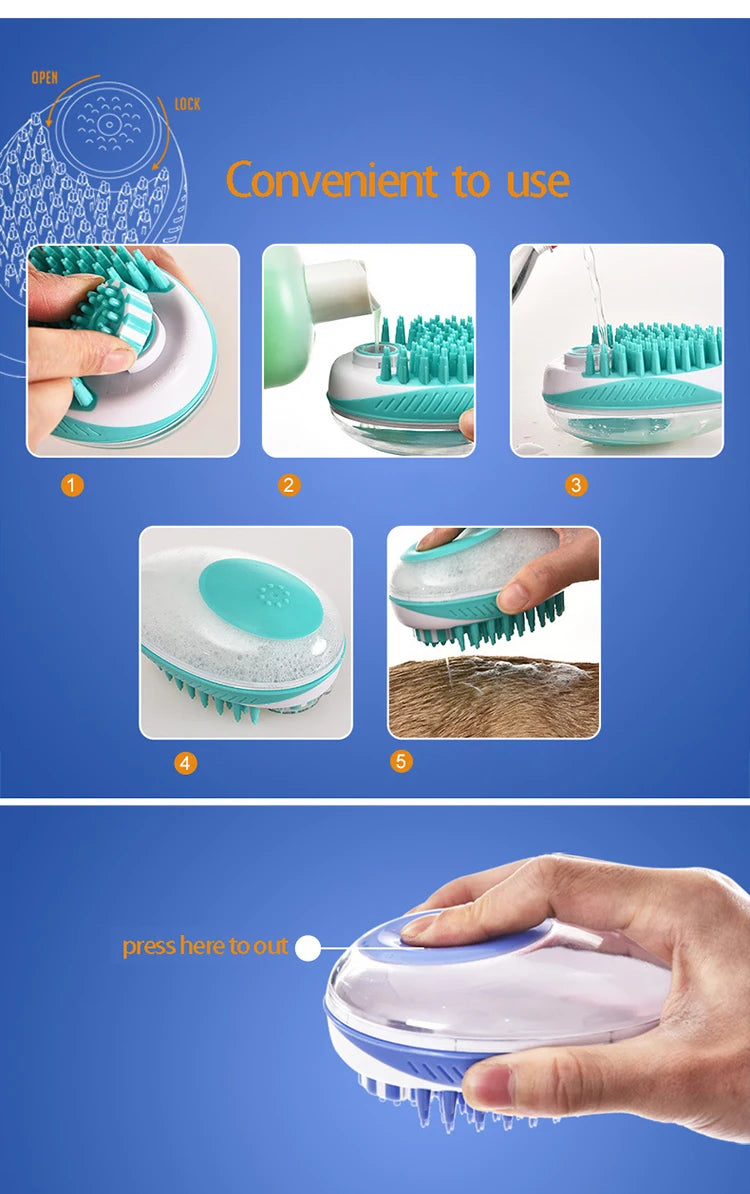 2-in-1 Pet Bath & Massage Brush β Gentle & Effective