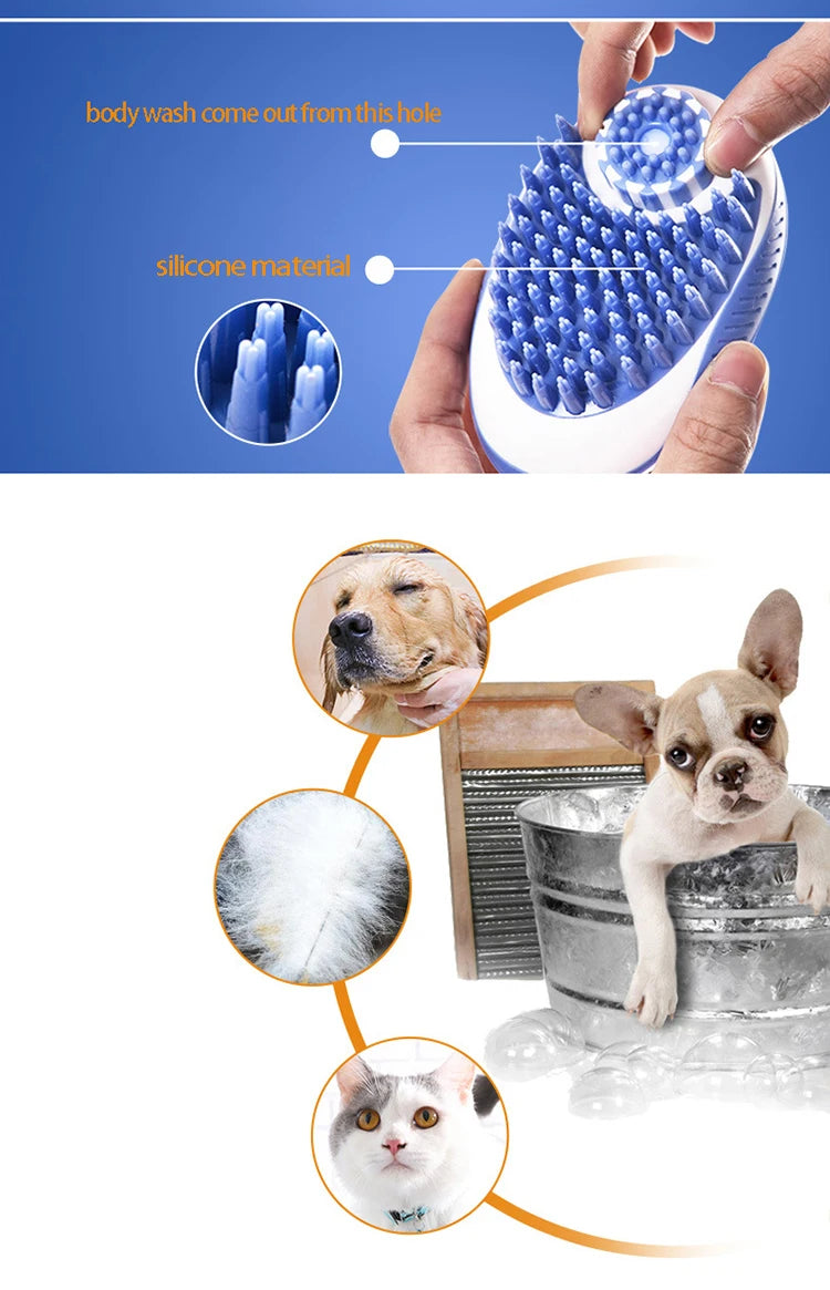 2-in-1 Pet Bath & Massage Brush β Gentle & Effective