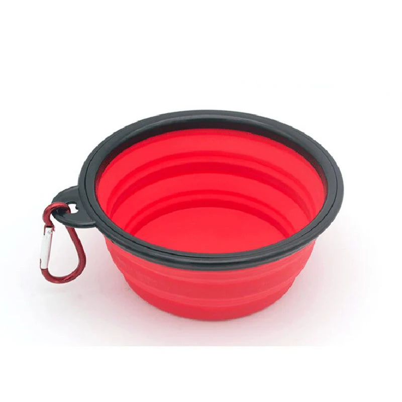 Portable Folding Silicone Pet Bowl – Travel-Friendly with Carabiner