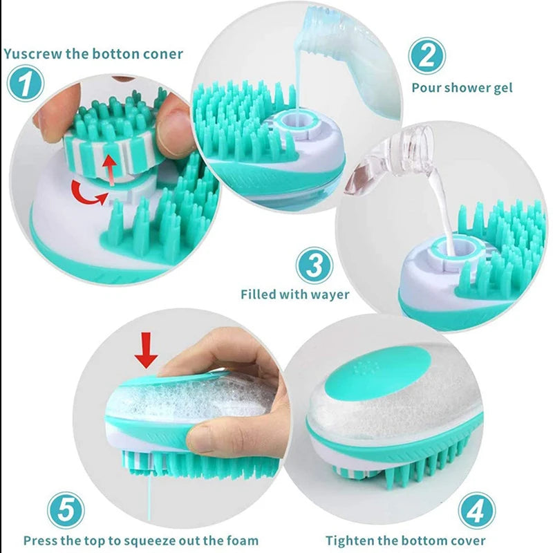 2-in-1 Pet Bath & Massage Brush β Gentle & Effective