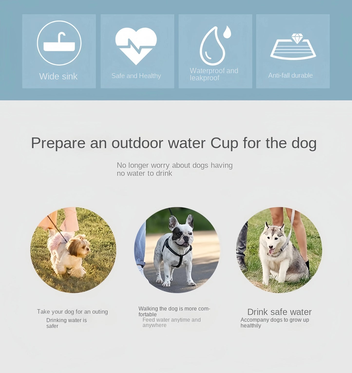 2-in-1 Pet Water Bottle & Food Container – Portable & Leak-Proof