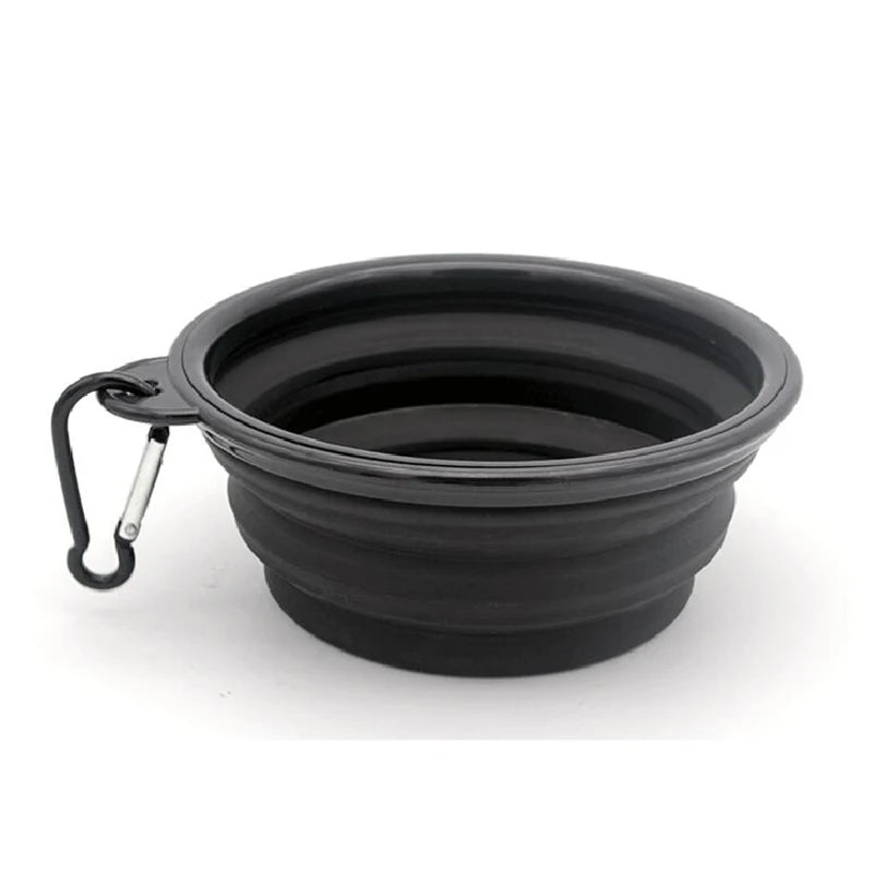 Portable Folding Silicone Pet Bowl – Travel-Friendly with Carabiner