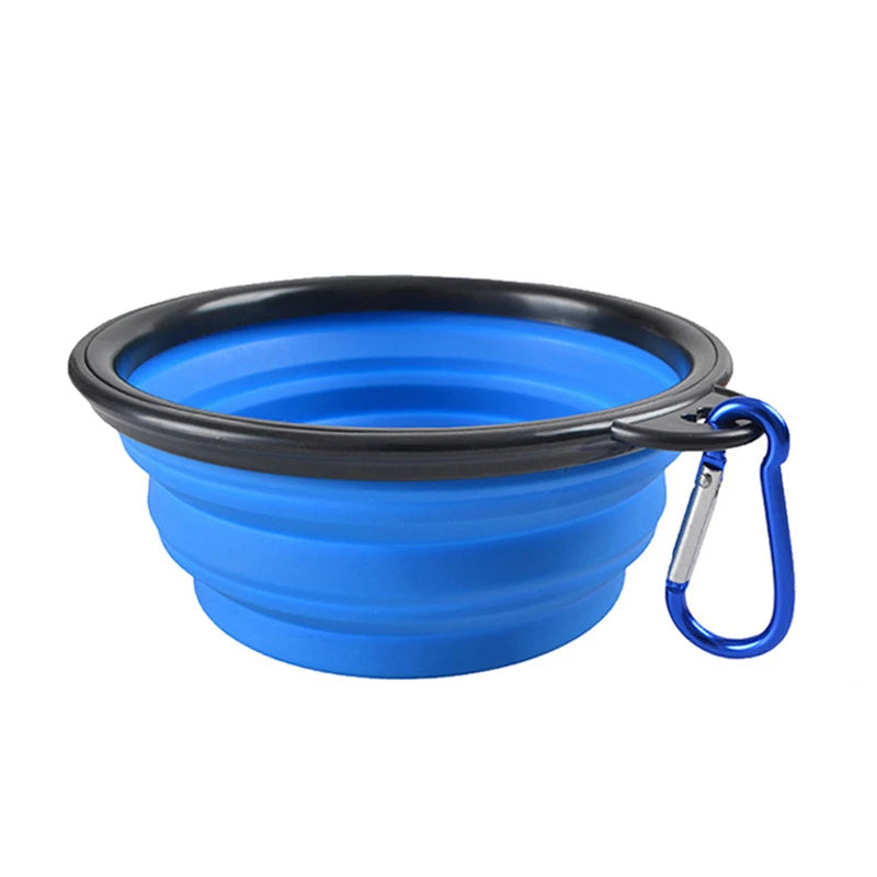 Portable Folding Silicone Pet Bowl – Travel-Friendly with Carabiner