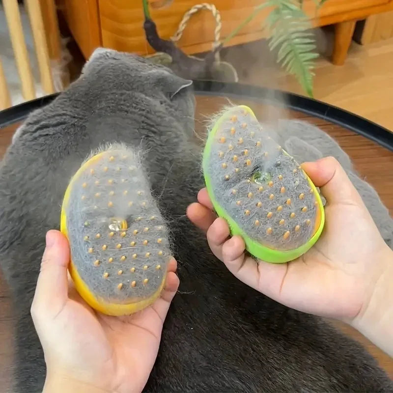 3-in-1 Steamy Pet Brush β Groom, Detangle & Massage!