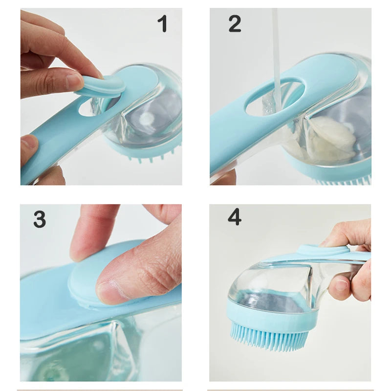 Soft Silicone Pet Brush β Bath, Groom & Massage