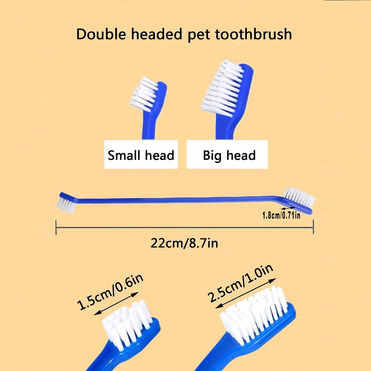 π¦· 5pcs Double-Head Pet Toothbrush β Easy & Effective Oral Care!