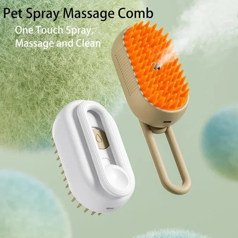 3-in-1 Steamy Dog Brush ā Groom, Detangle & Massage!