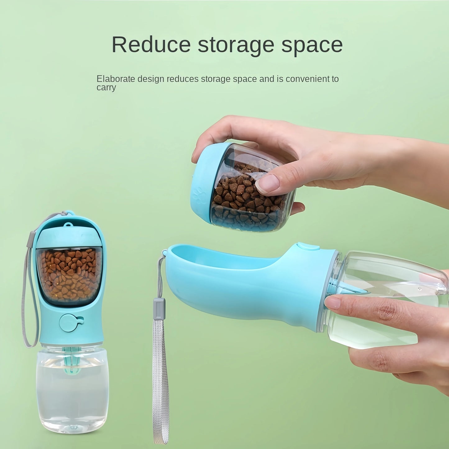 2-in-1 Pet Water Bottle & Food Container – Portable & Leak-Proof