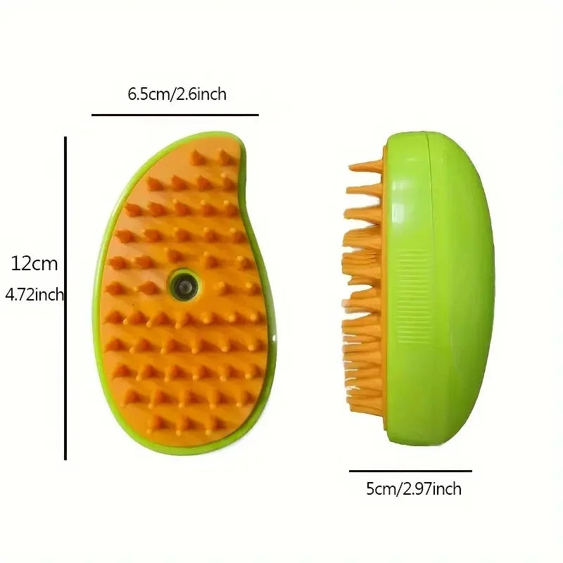 3-in-1 Steamy Pet Brush β Groom, Detangle & Massage!
