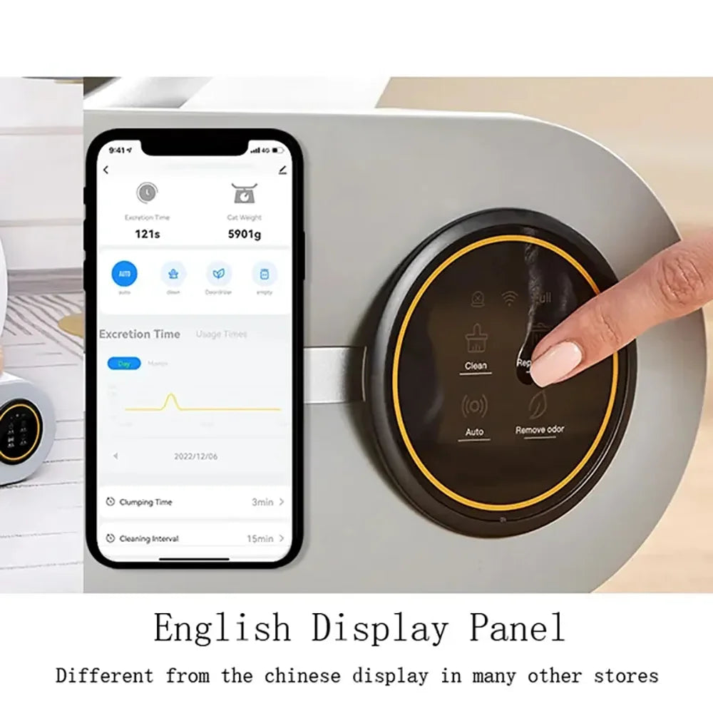 Tonepie 6.5L Smart Self-Cleaning Cat Litter Box – App-Controlled with Ionic Deodorizer for Odor-Free, Hassle-Free Pet Care