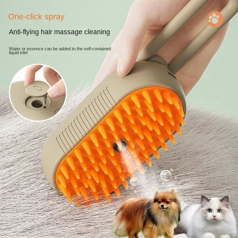 3-in-1 Steamy Dog Brush ā Groom, Detangle & Massage!