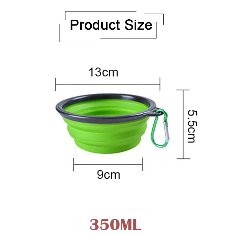 Portable Folding Silicone Pet Bowl – Travel-Friendly with Carabiner