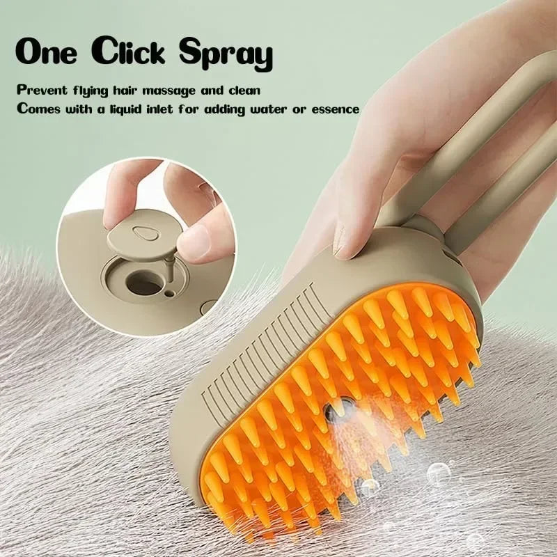 3-in-1 Steamy Dog Brush ā Groom, Detangle & Massage!