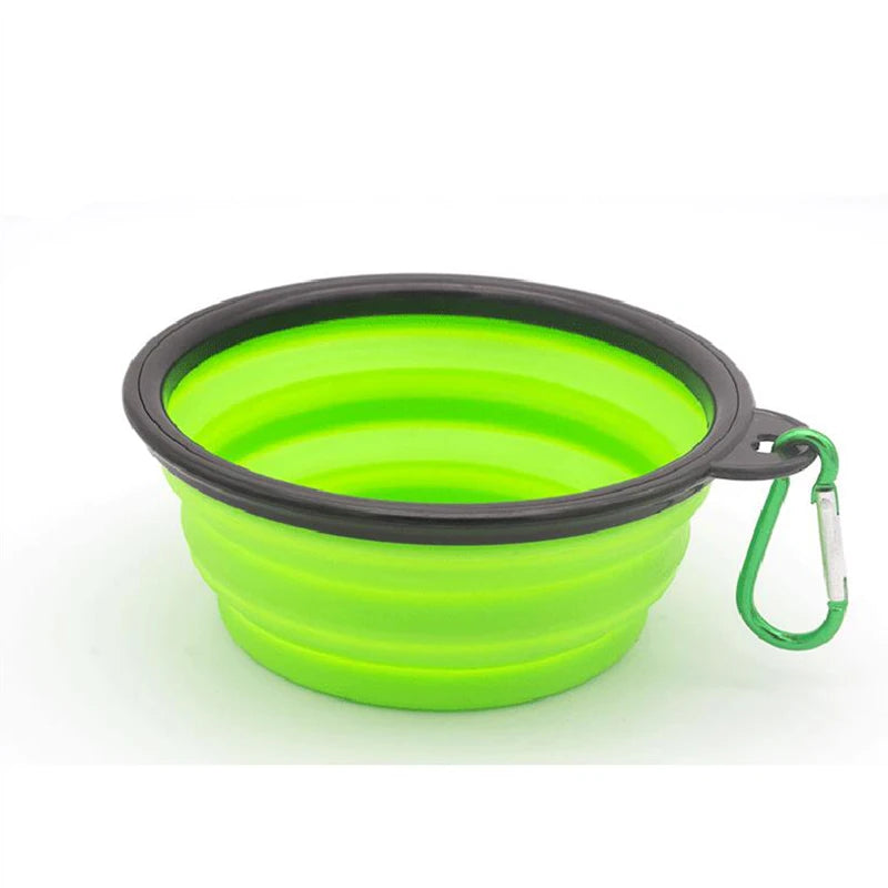 Portable Folding Silicone Pet Bowl – Travel-Friendly with Carabiner