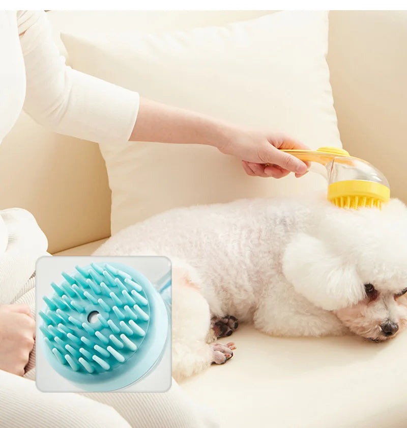 Soft Silicone Pet Brush β Bath, Groom & Massage