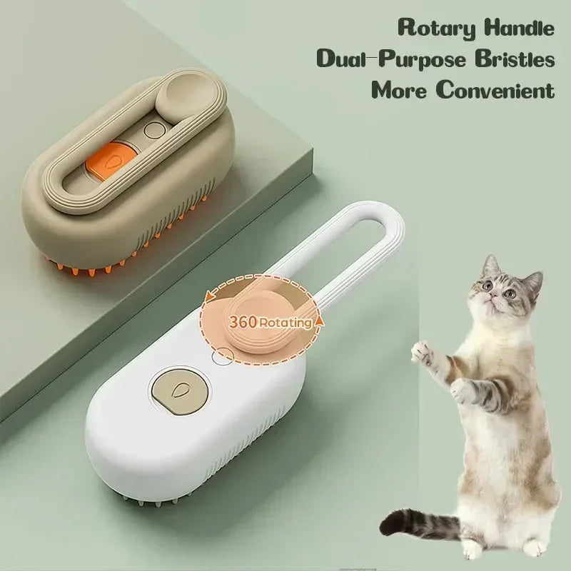 3-in-1 Steamy Dog Brush ā Groom, Detangle & Massage!