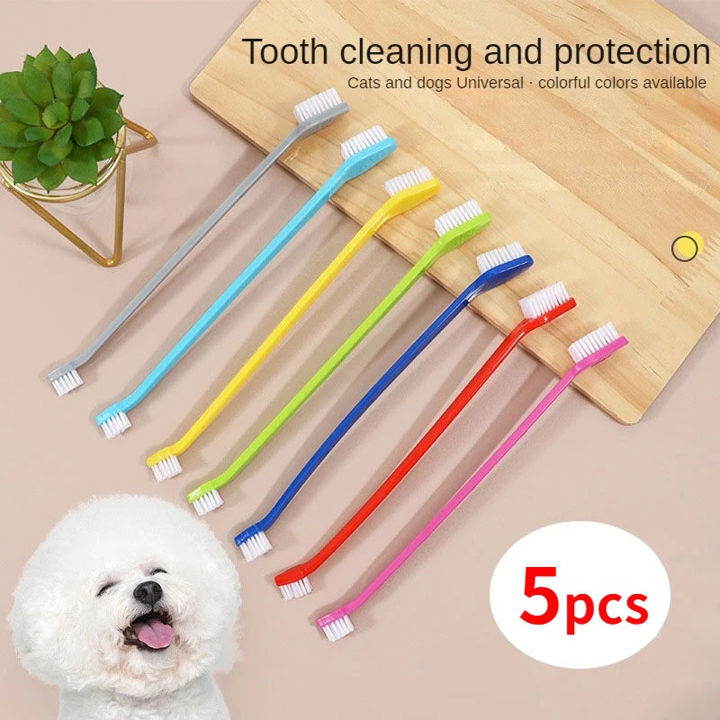 π¦· 5pcs Double-Head Pet Toothbrush β Easy & Effective Oral Care!