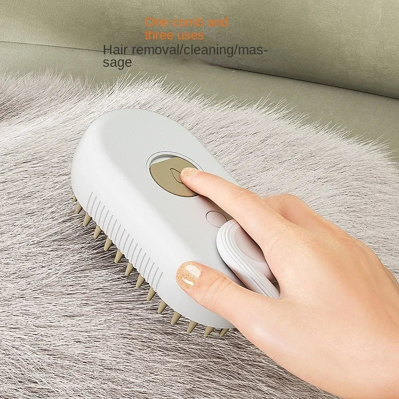 3-in-1 Steamy Dog Brush ā Groom, Detangle & Massage!