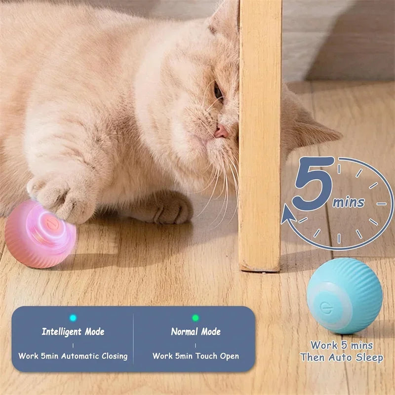 Cat Interactive Ball Electric Automatic Rolling Ball Smart Toys for Cats Smart Cat Toy Rotating Ball Cat Game Pets Accessories