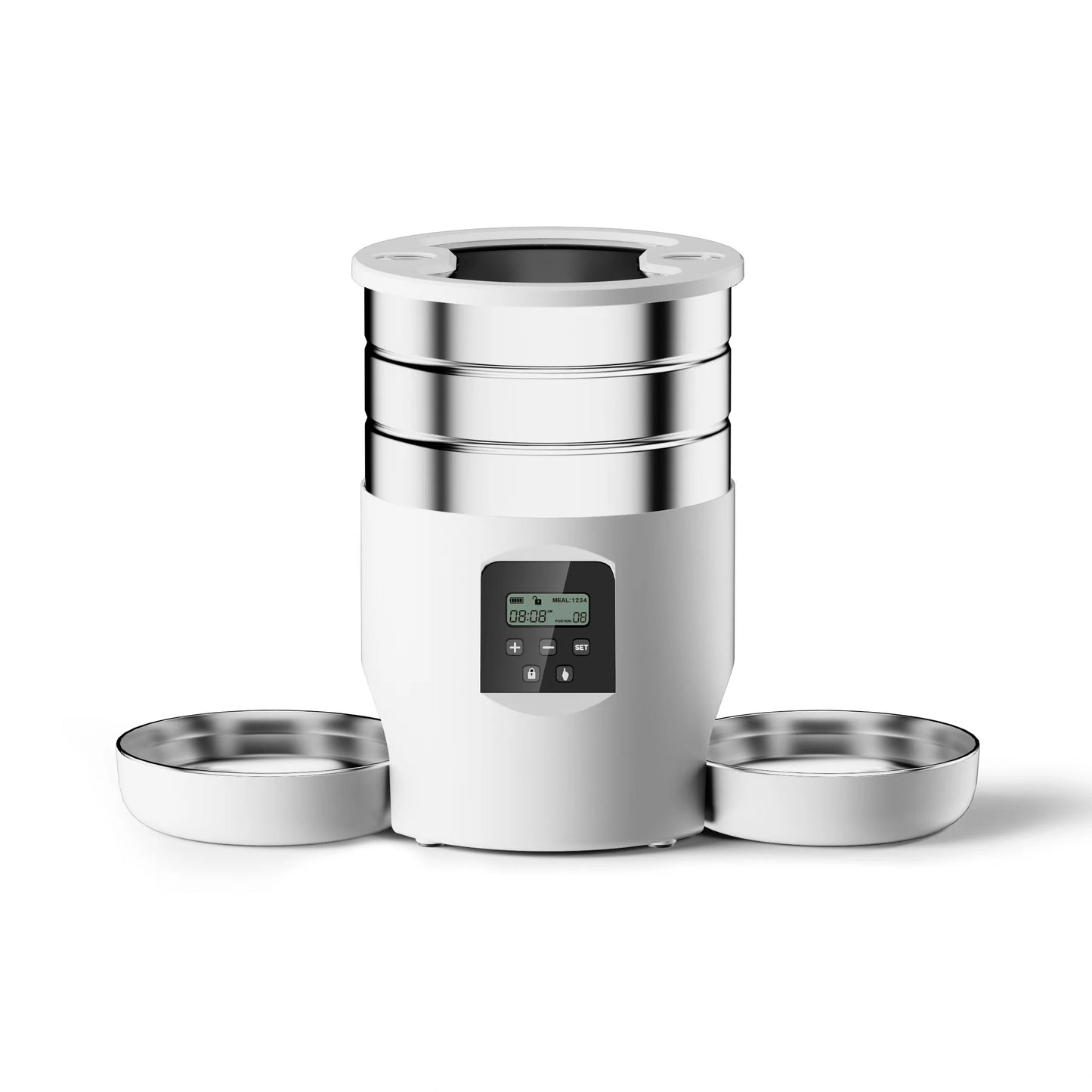 Smart WiFi Automatic Pet Feeder – 4.5L Food Dispenser with Stainless Steel Bowls | App-Controlled Cat & Dog Feeder for Scheduled, Portion-Controlled Meals