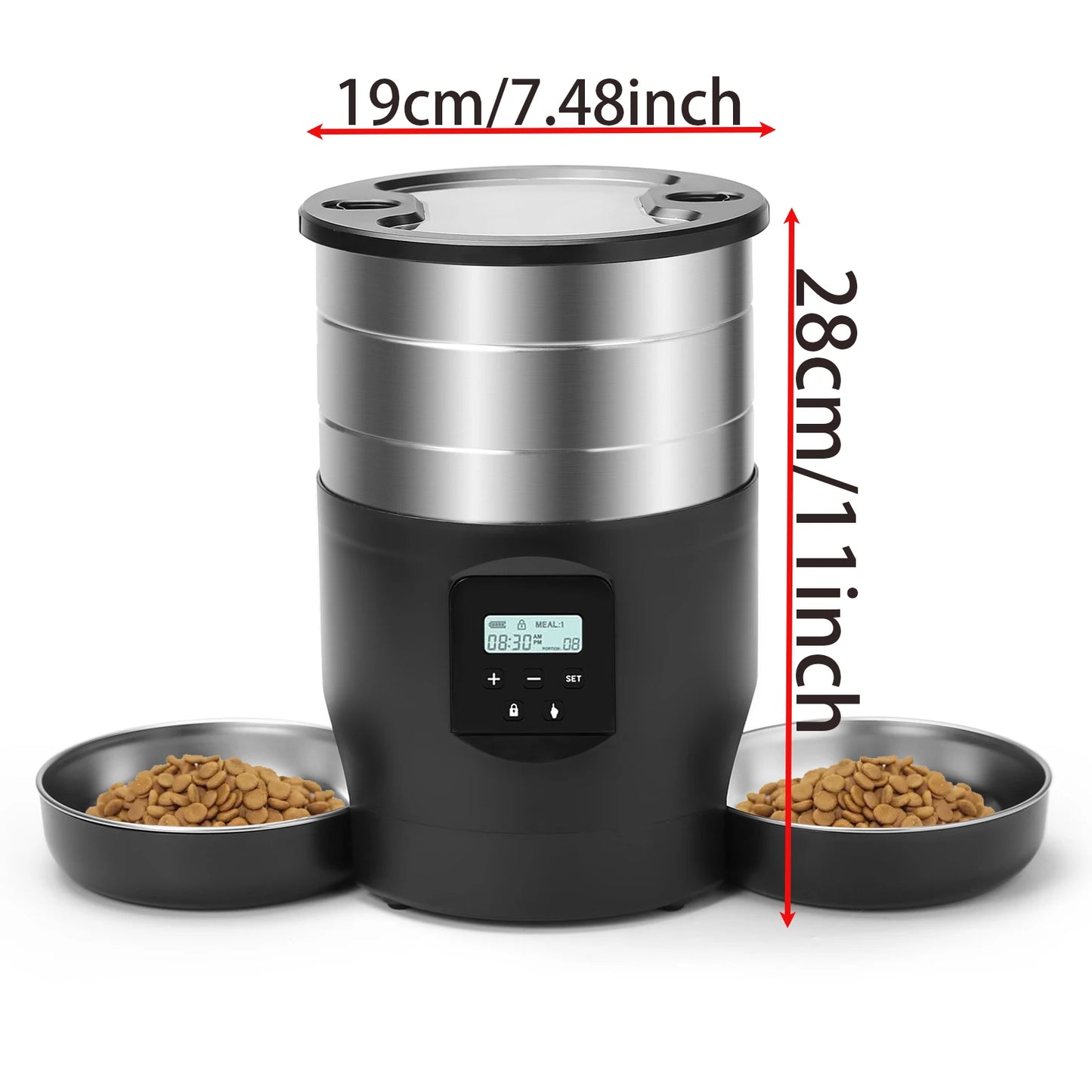 Smart WiFi Automatic Pet Feeder – 4.5L Food Dispenser with Stainless Steel Bowls | App-Controlled Cat & Dog Feeder for Scheduled, Portion-Controlled Meals