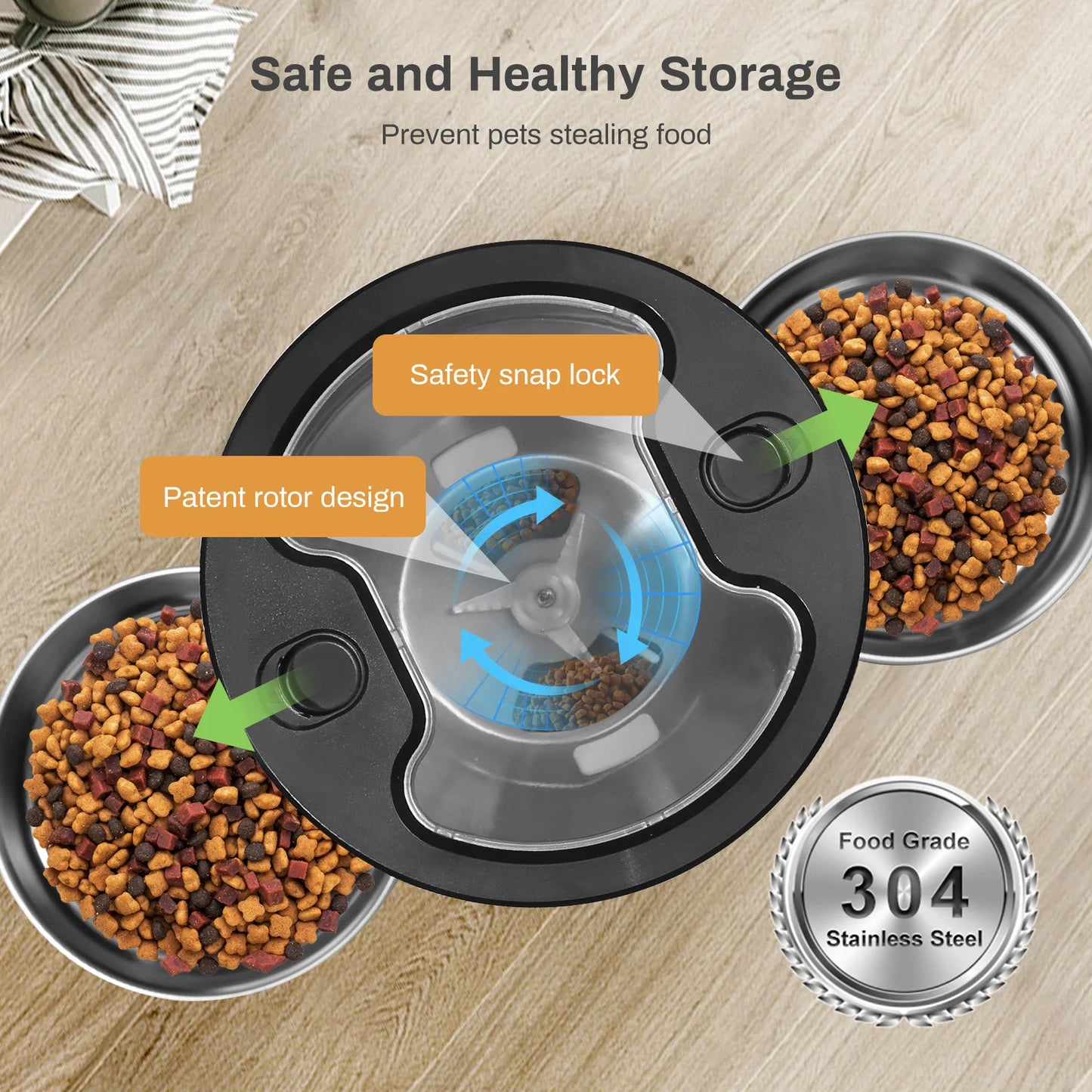 Smart WiFi Automatic Pet Feeder – 4.5L Food Dispenser with Stainless Steel Bowls | App-Controlled Cat & Dog Feeder for Scheduled, Portion-Controlled Meals