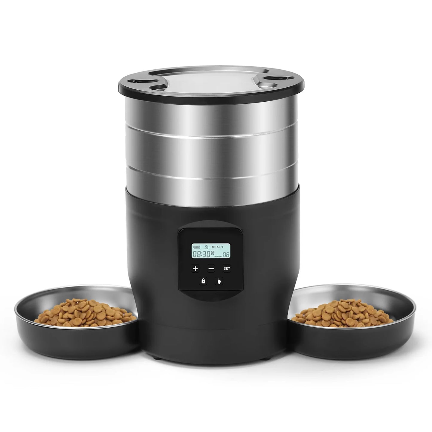 Smart WiFi Automatic Pet Feeder – 4.5L Food Dispenser with Stainless Steel Bowls | App-Controlled Cat & Dog Feeder for Scheduled, Portion-Controlled Meals