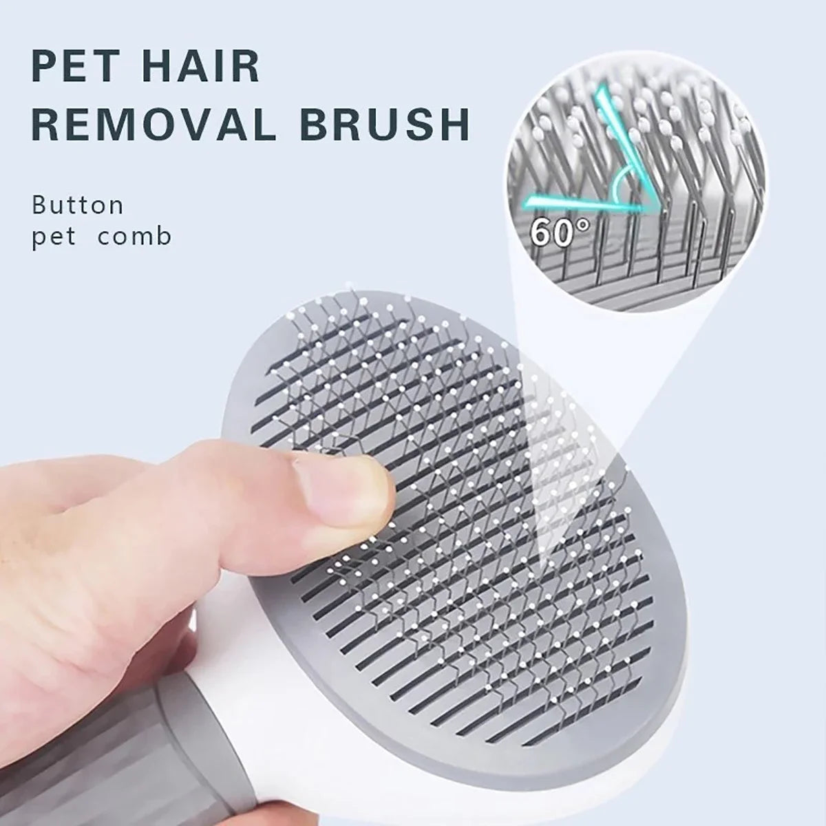 Automatic Self-Cleaning Pet Hair Removal Comb – Adjustable Needles & Anti-Slip Handle for Easy Grooming | Ideal for Cats & Dogs