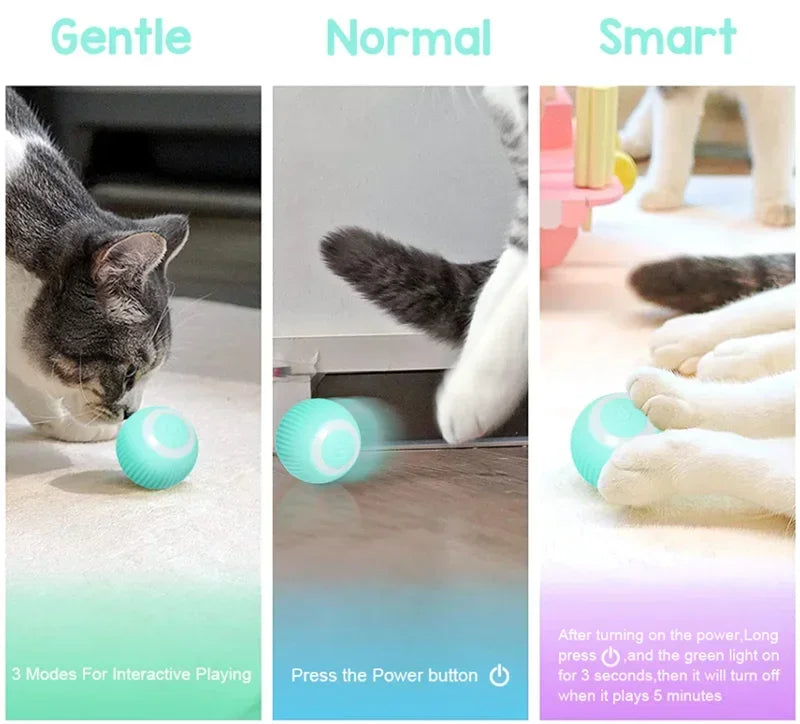 Cat Interactive Ball Electric Automatic Rolling Ball Smart Toys for Cats Smart Cat Toy Rotating Ball Cat Game Pets Accessories