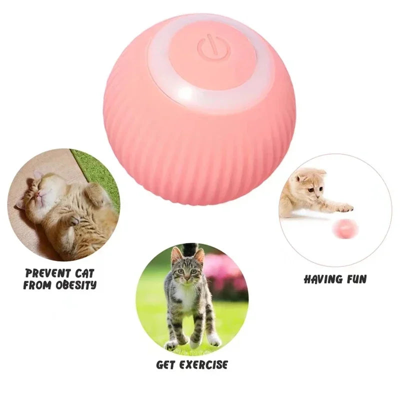 Cat Interactive Ball Electric Automatic Rolling Ball Smart Toys for Cats Smart Cat Toy Rotating Ball Cat Game Pets Accessories